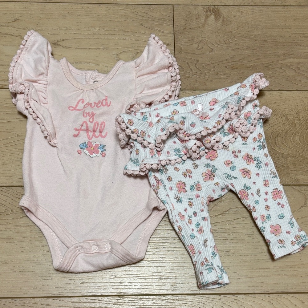 Pink Floral Kids Matching Set